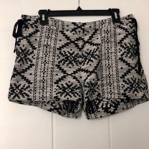 Black and white shorts